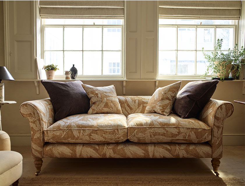 Otley 3 seater sofa in Spill Resistant RHS Palm Leaf Corn